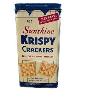 Sunshine Krispy Crackers/Saltines Tin 56 cents 1950s